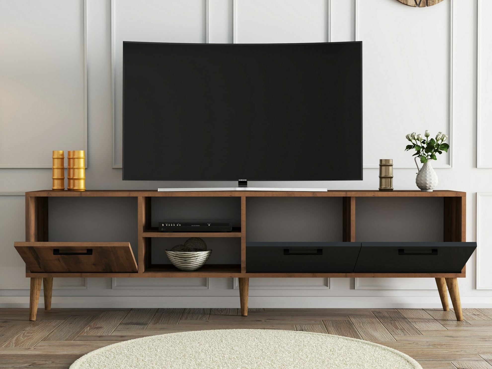 TV komoda Nolcava 103 (Orah + Antracit)