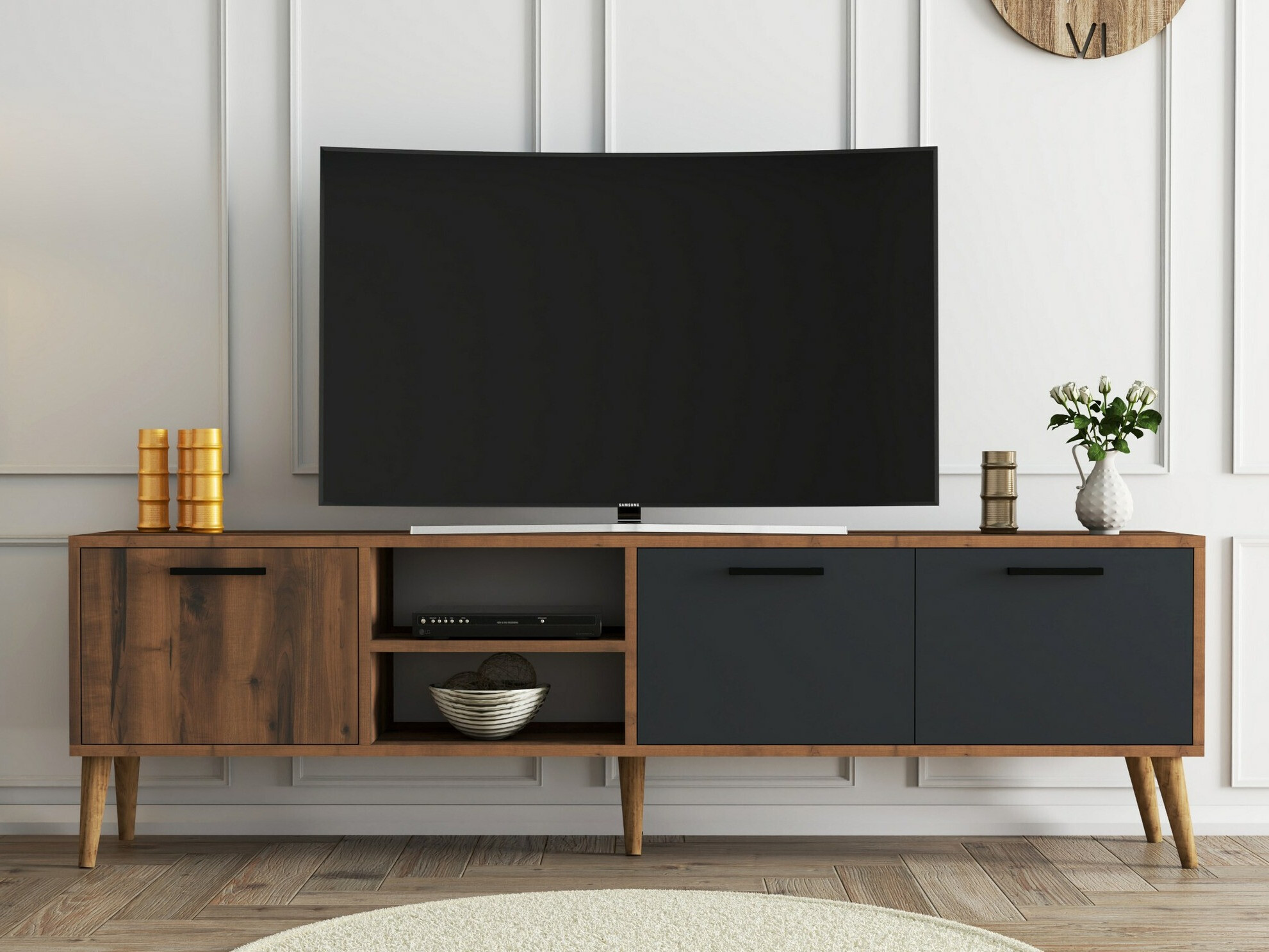 TV komoda Nolcava 103 (Orah + Antracit)
