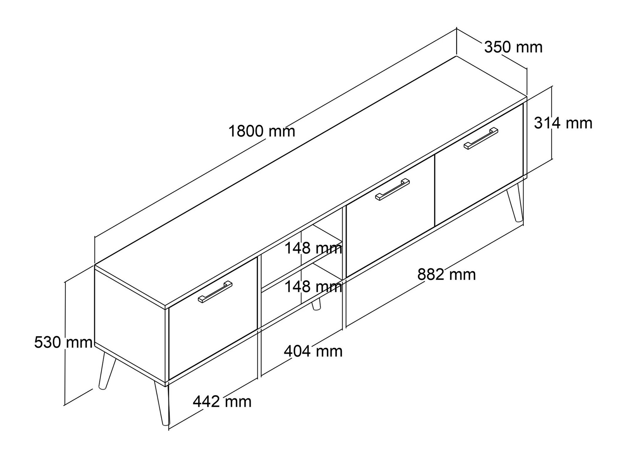 TV komoda Nolcava 103 (Orah + Antracit)