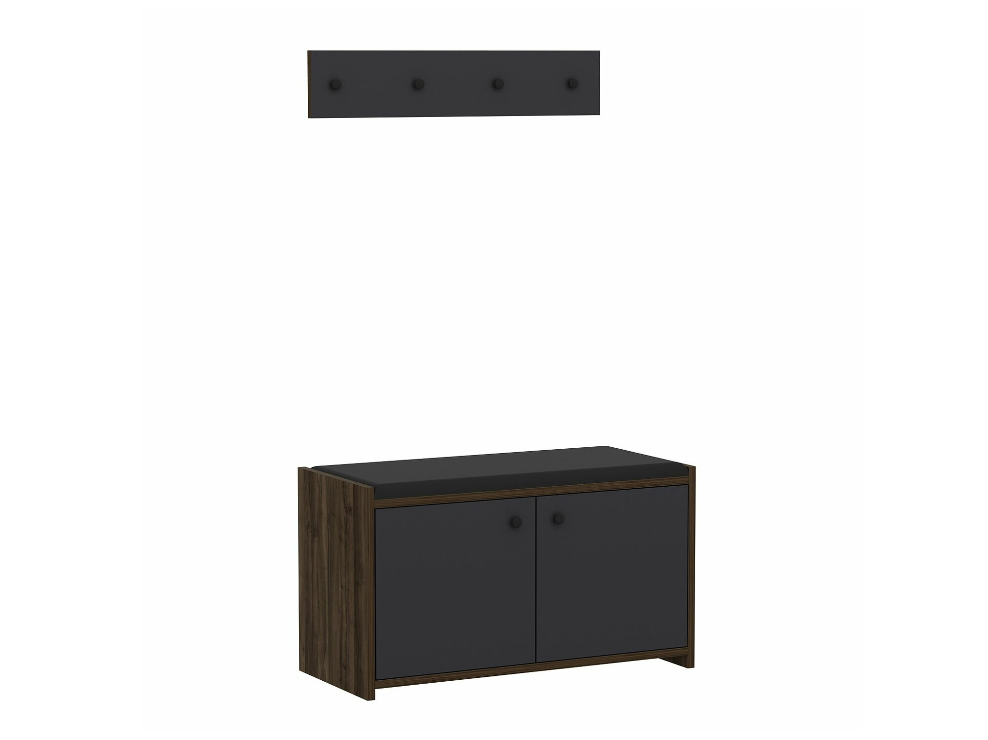 Set za hodnik Kailua 1765 (Antracit + Tamno drvo)