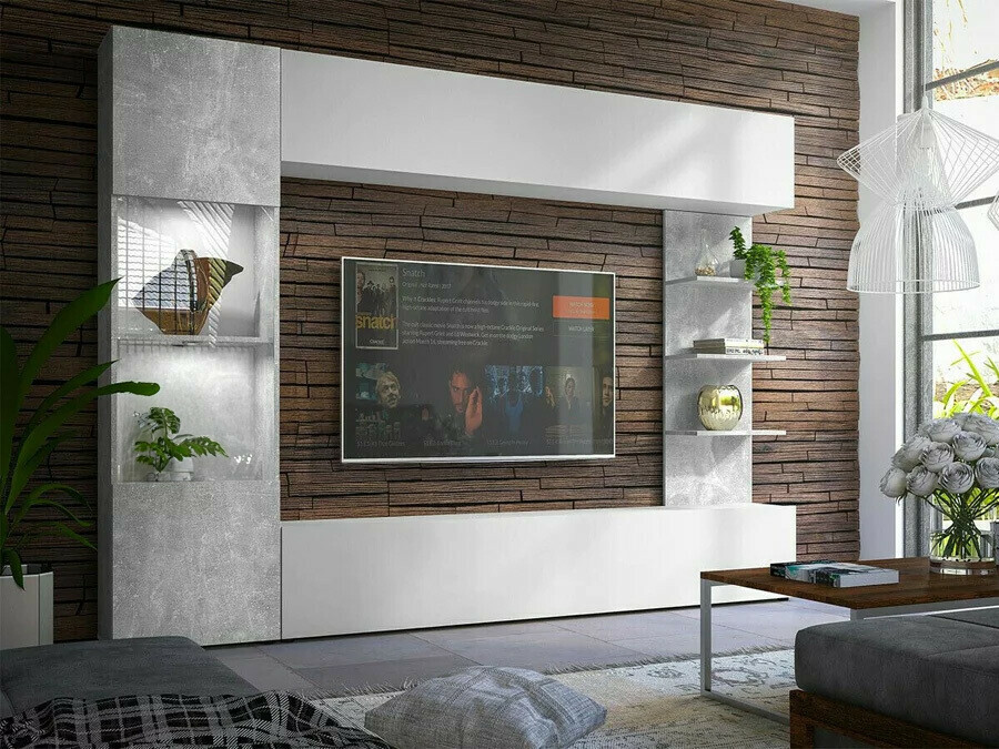 Set za dnevnu sobu Comfivo 210 (Belo + Beton)