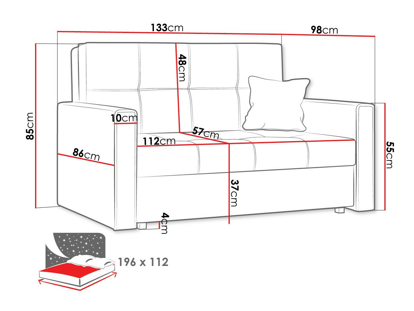 Sofa na razvlačenje Columbus 105 (Spirit 03)
