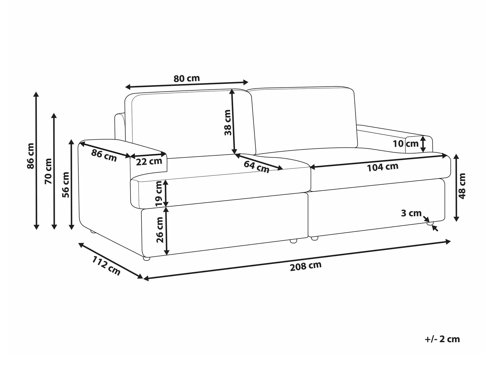 Sofa Berwyn 1690 (Belo)