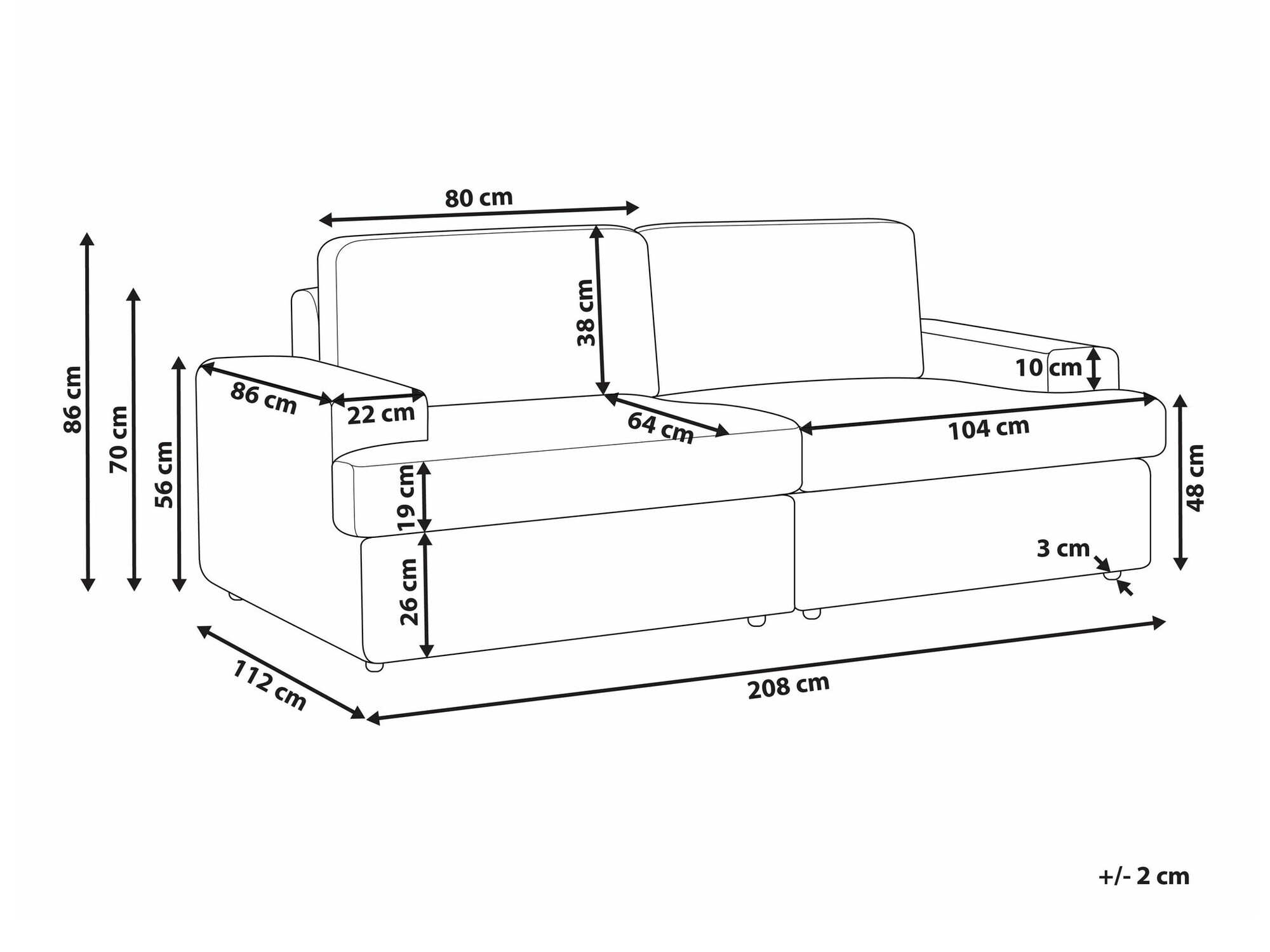 Sofa Berwyn 1690 (Taupe)