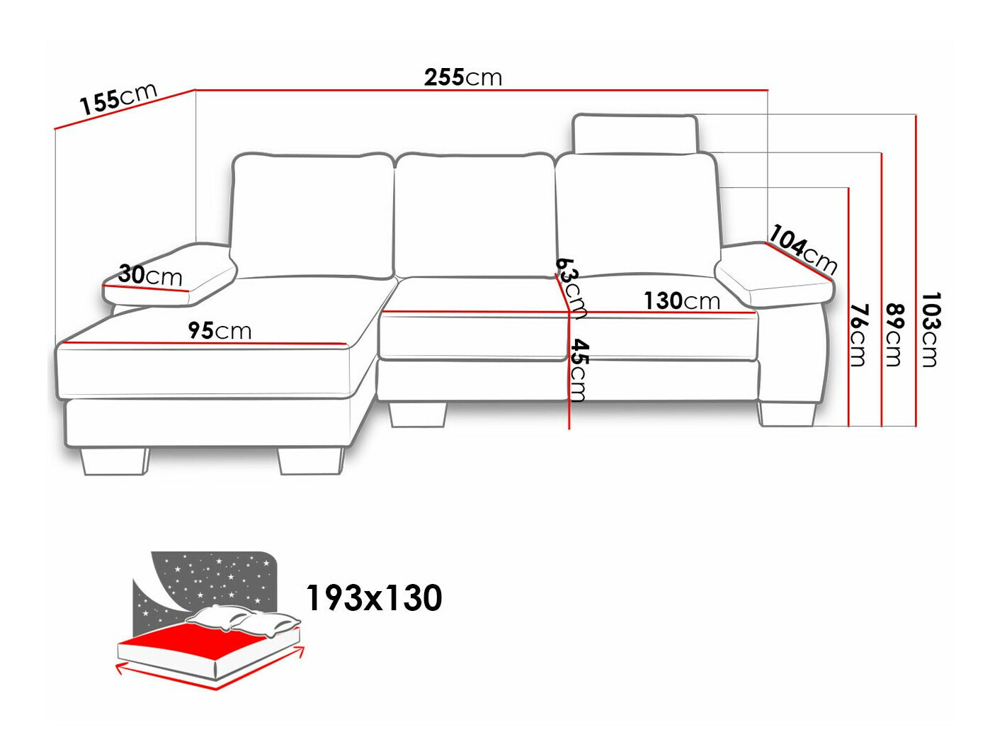 Ugaona sofa Lincoln 182 (Barrel 03)