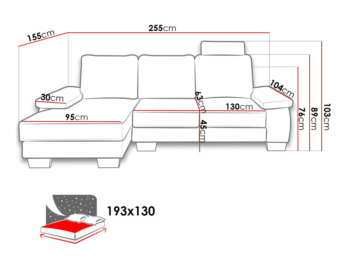 Ugaona sofa Lincoln 182 (Barrel 19)