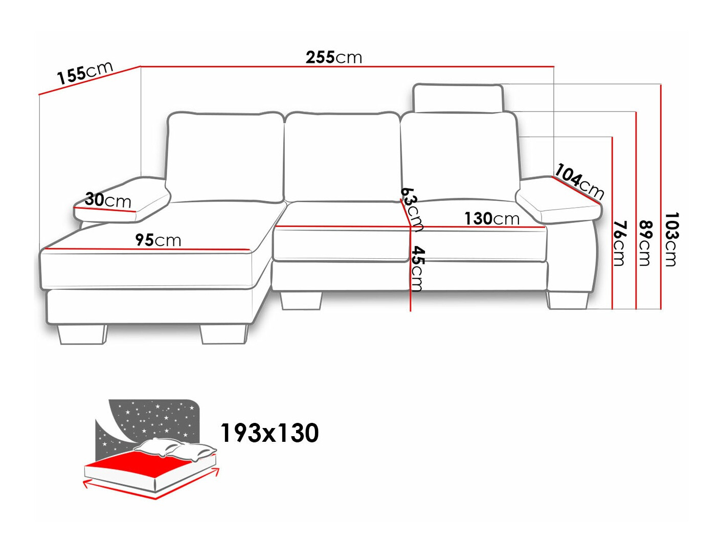 Ugaona sofa Lincoln 182 (Barrel 83)