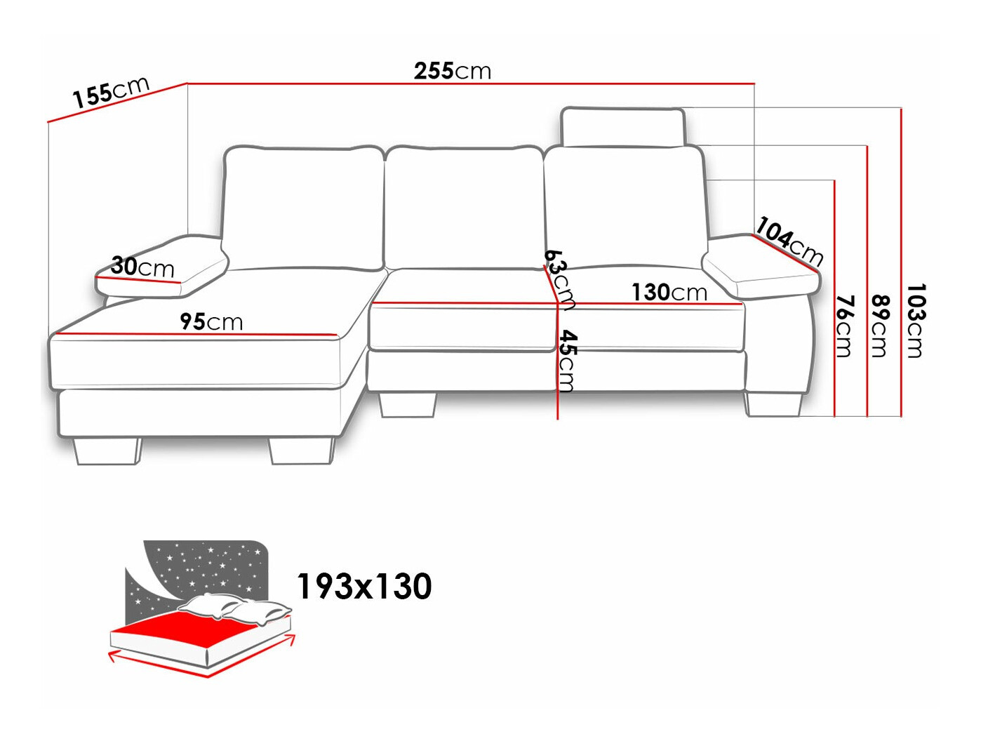 Ugaona sofa Lincoln 182 (Barrel 97)