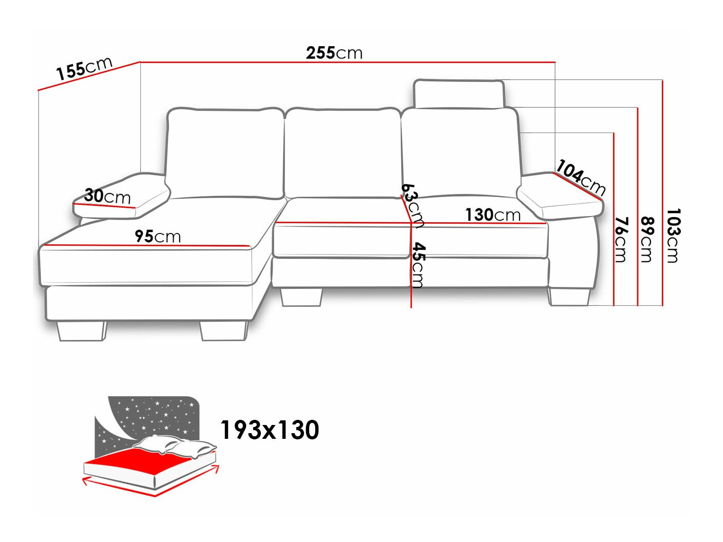 Ugaona sofa Lincoln 182 (Barrel 97)