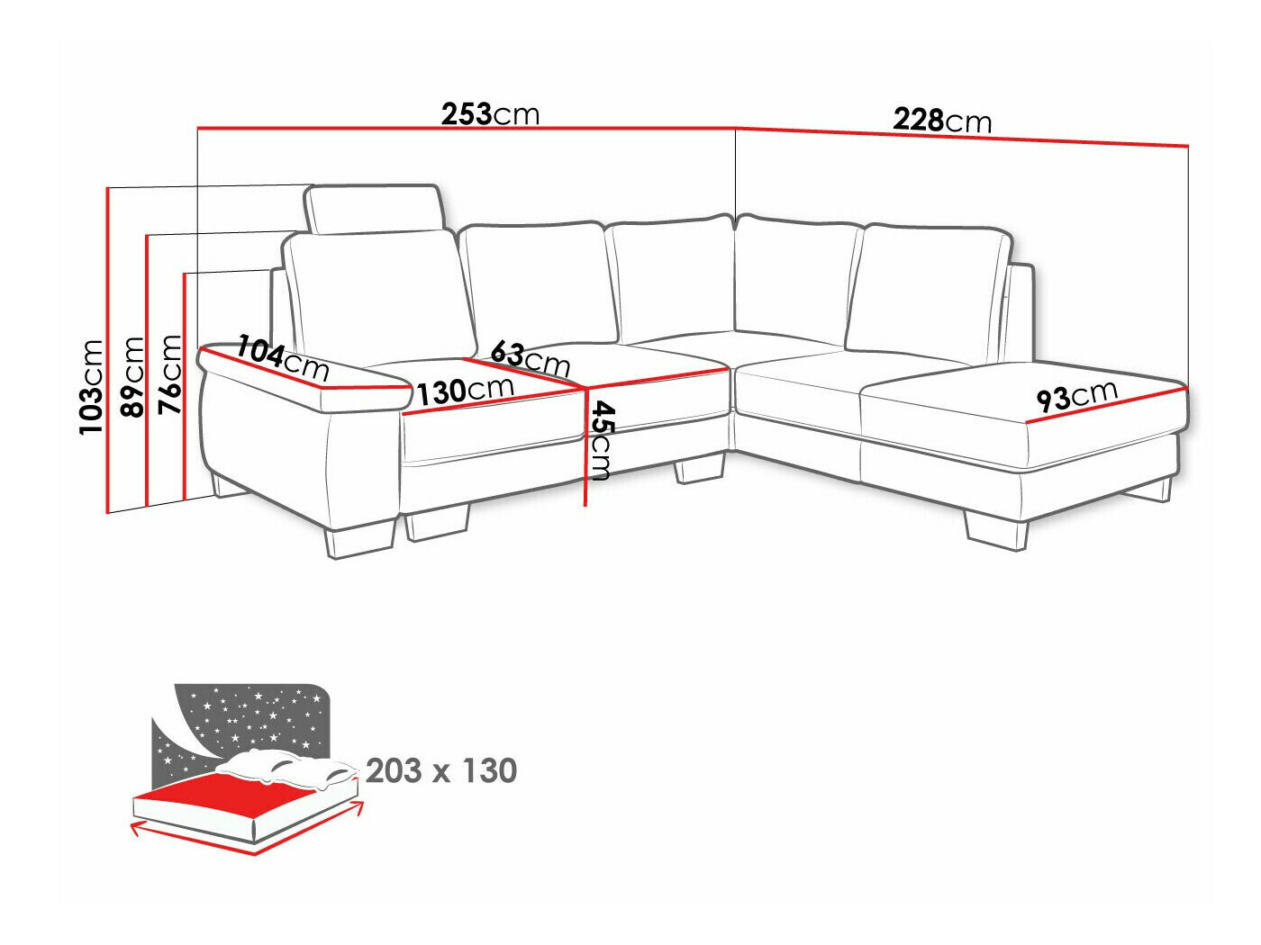 Ugaona sofa Lincoln 183 (Barrel 03)