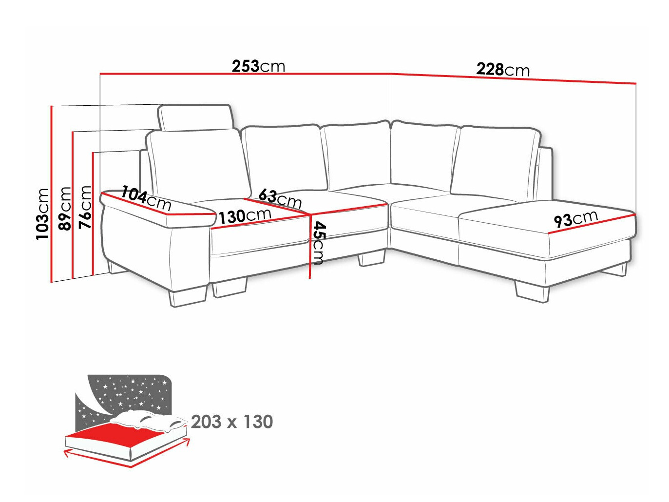 Ugaona sofa Lincoln 183 (Barrel 19)
