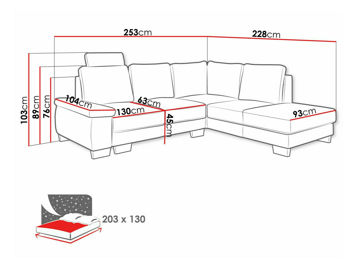Ugaona sofa Lincoln 183 (Barrel 83)