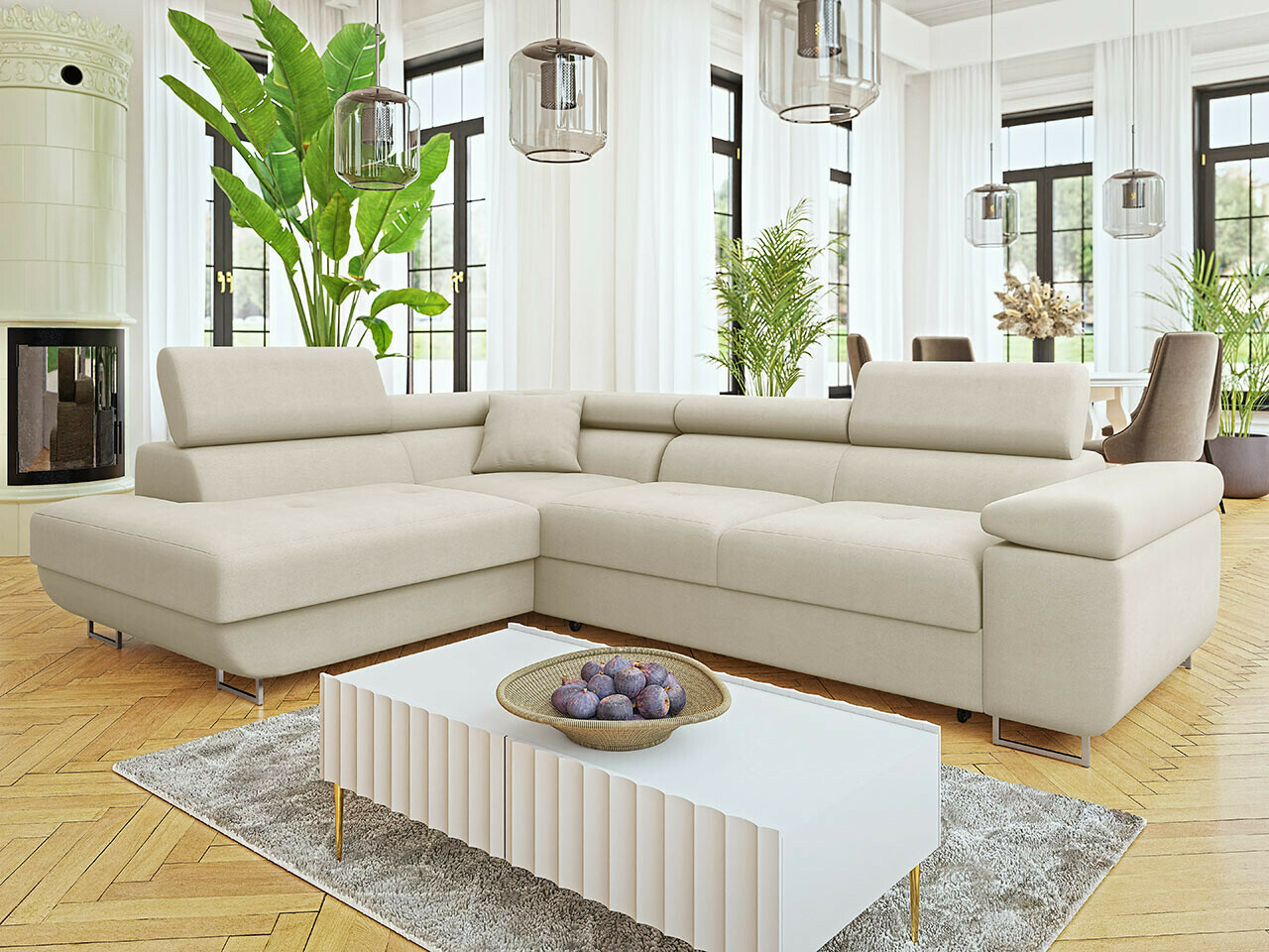Ugaona sofa Comfivo Eliferu 101 (Venus Velvet 2927)