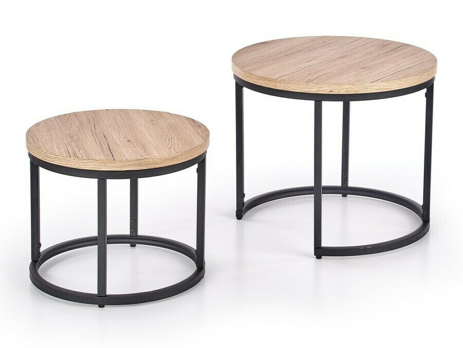 Set stočića za kafu Houston 951 (Hrast San Remo + Crno)