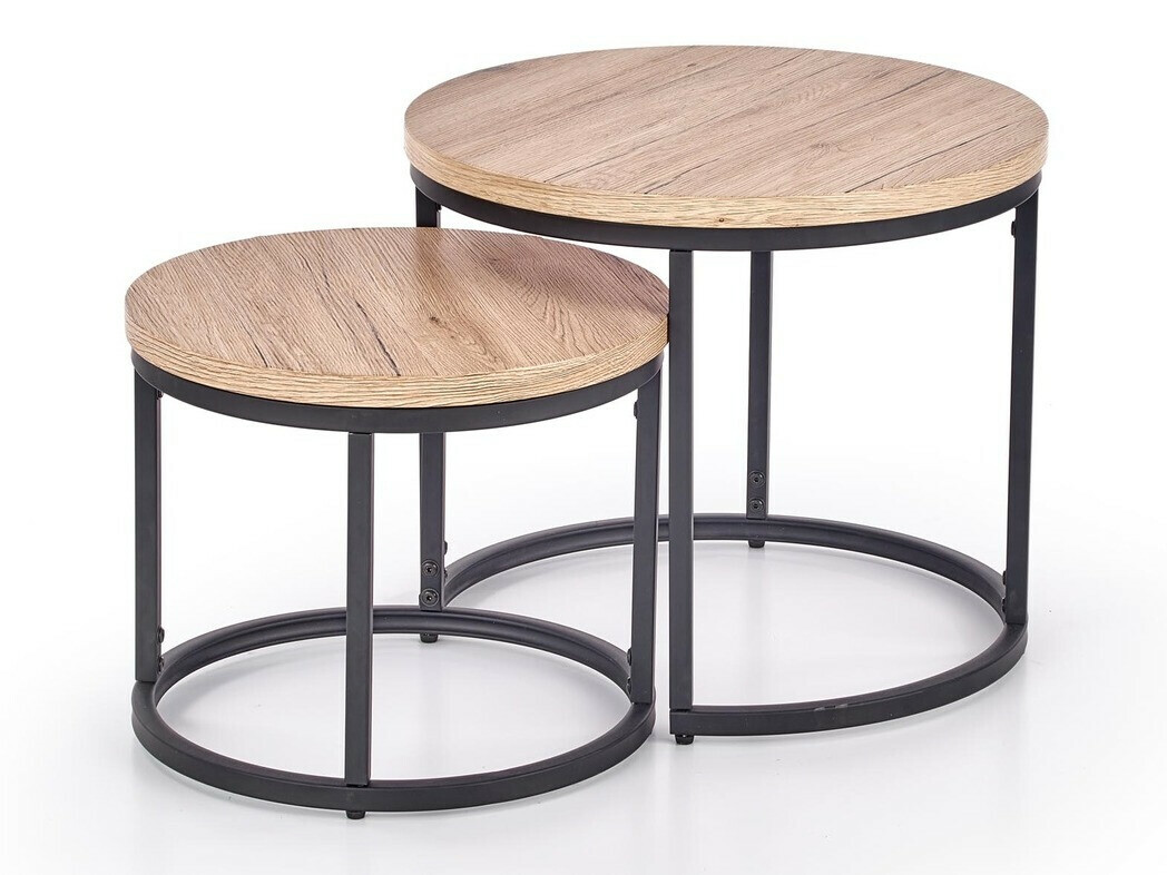 Set stočića za kafu Houston 951 (Hrast San Remo + Crno)