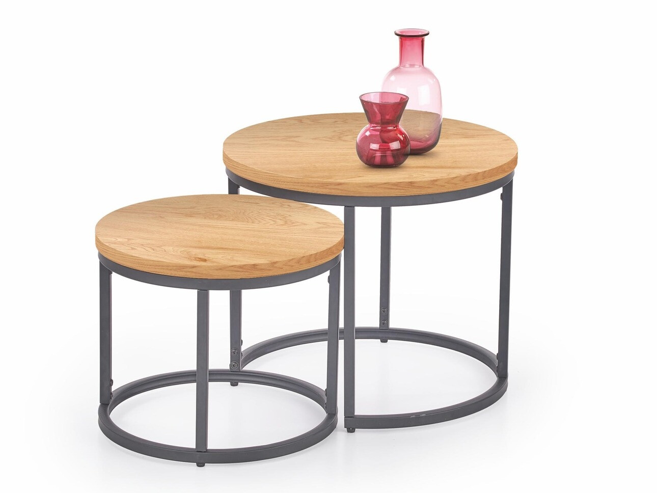 Set stočića za kafu Houston 951 (Zlatni hrast + Crno)
