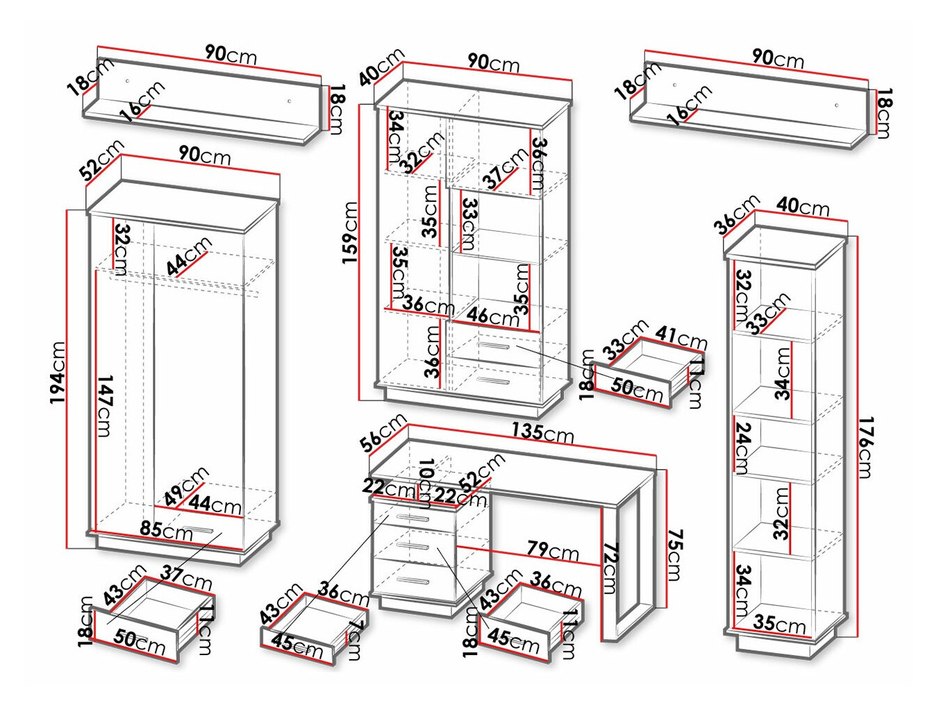 Set za kućnu kancelariju Tenodeu 118
