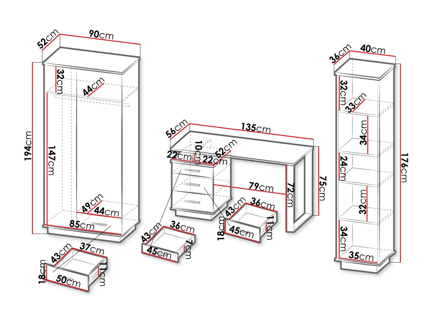 Set za kućnu kancelariju Tenodeu 119