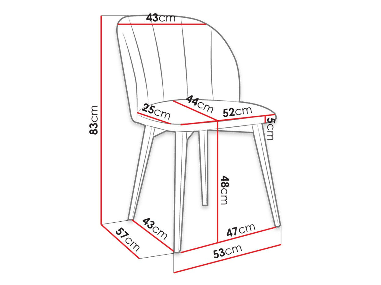 Stolica Racine 104 (Crno + Magic Velvet 2219)