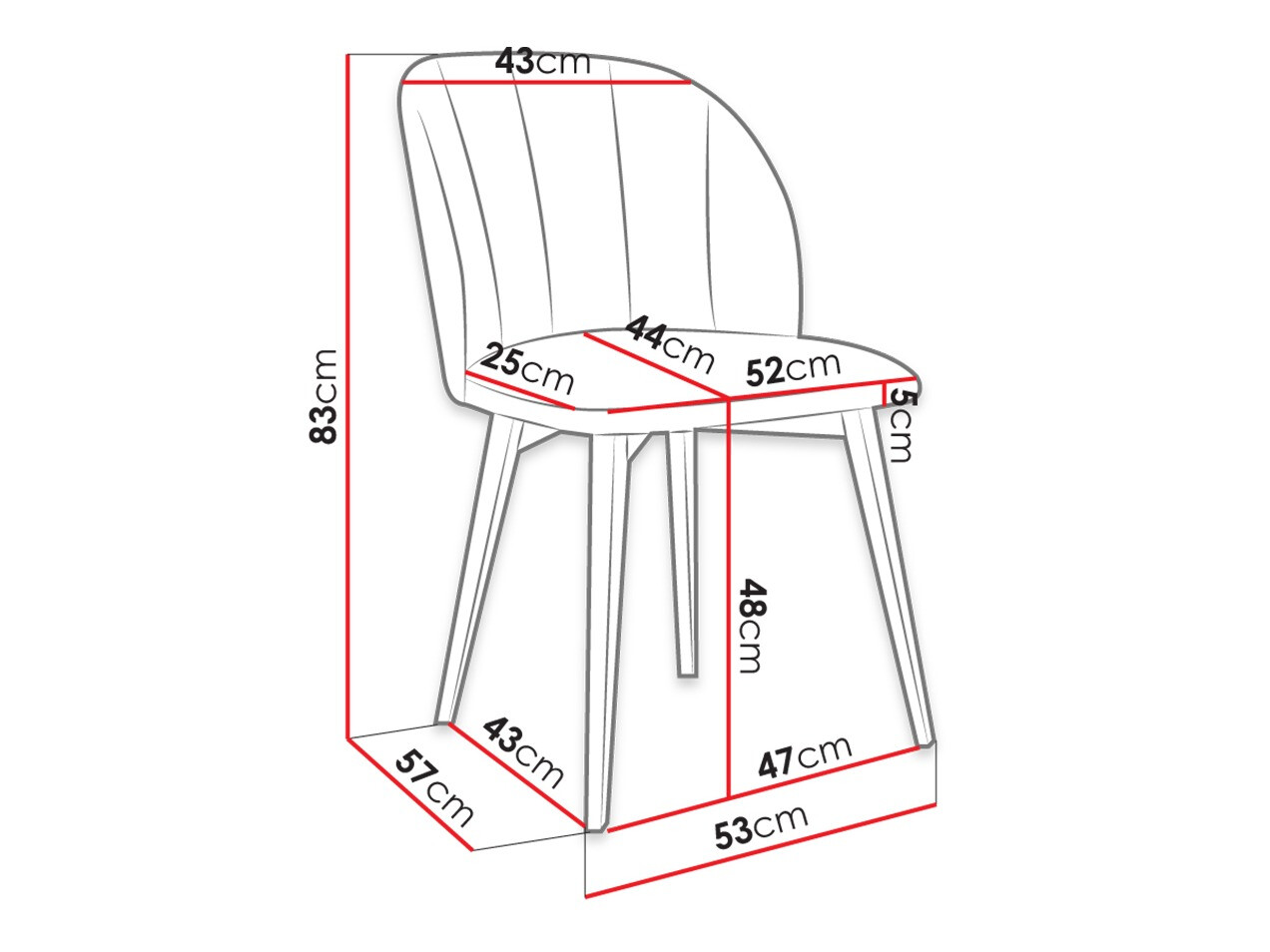 Stolica Racine 104 (Crno + Magic Velvet 2225)