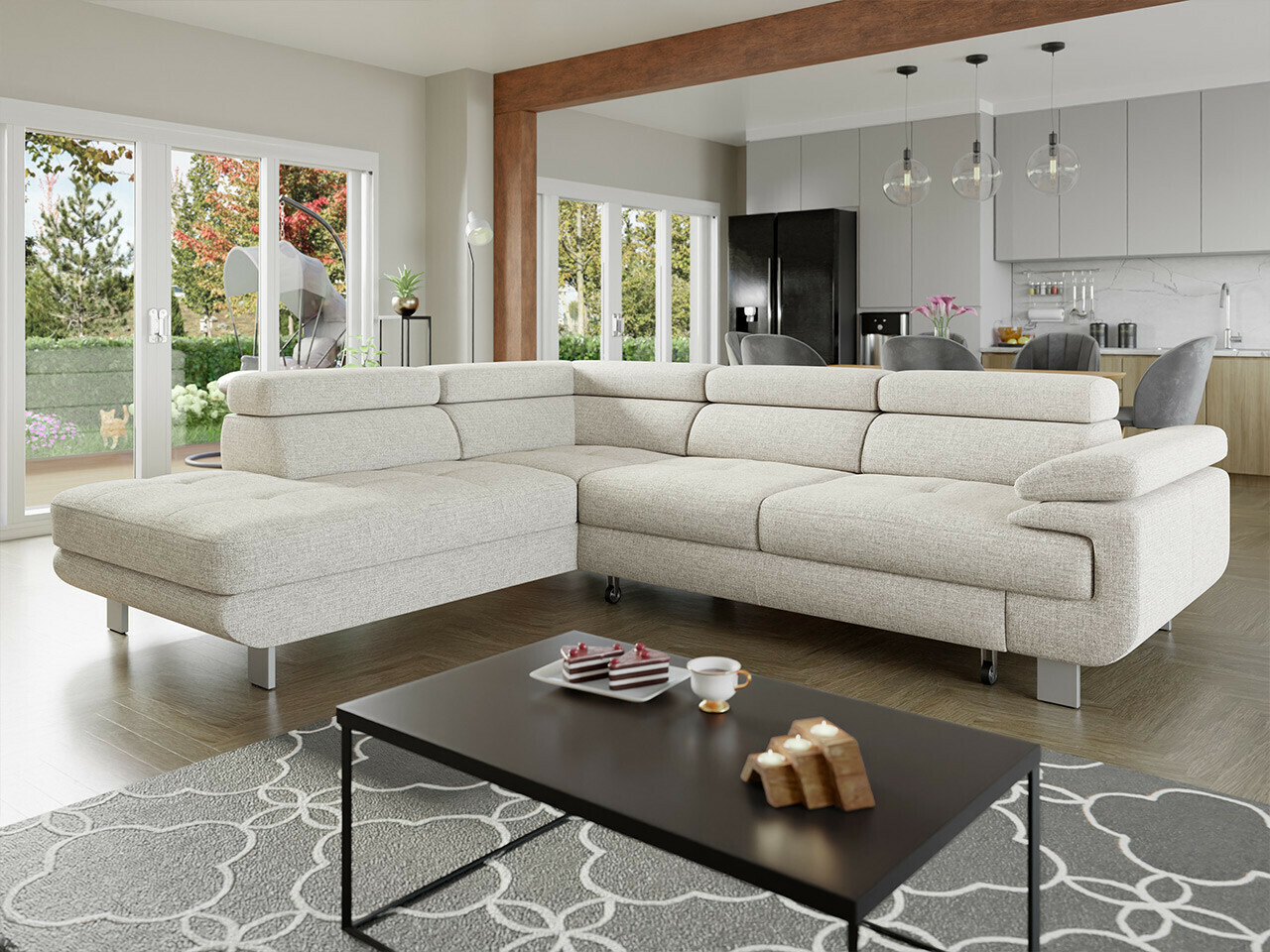 Ugaona sofa Lincoln 188 (Barrel 03)