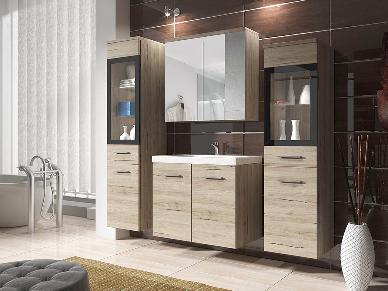 Set za kupatilo Sarasota 140 (Hrast San Remo)