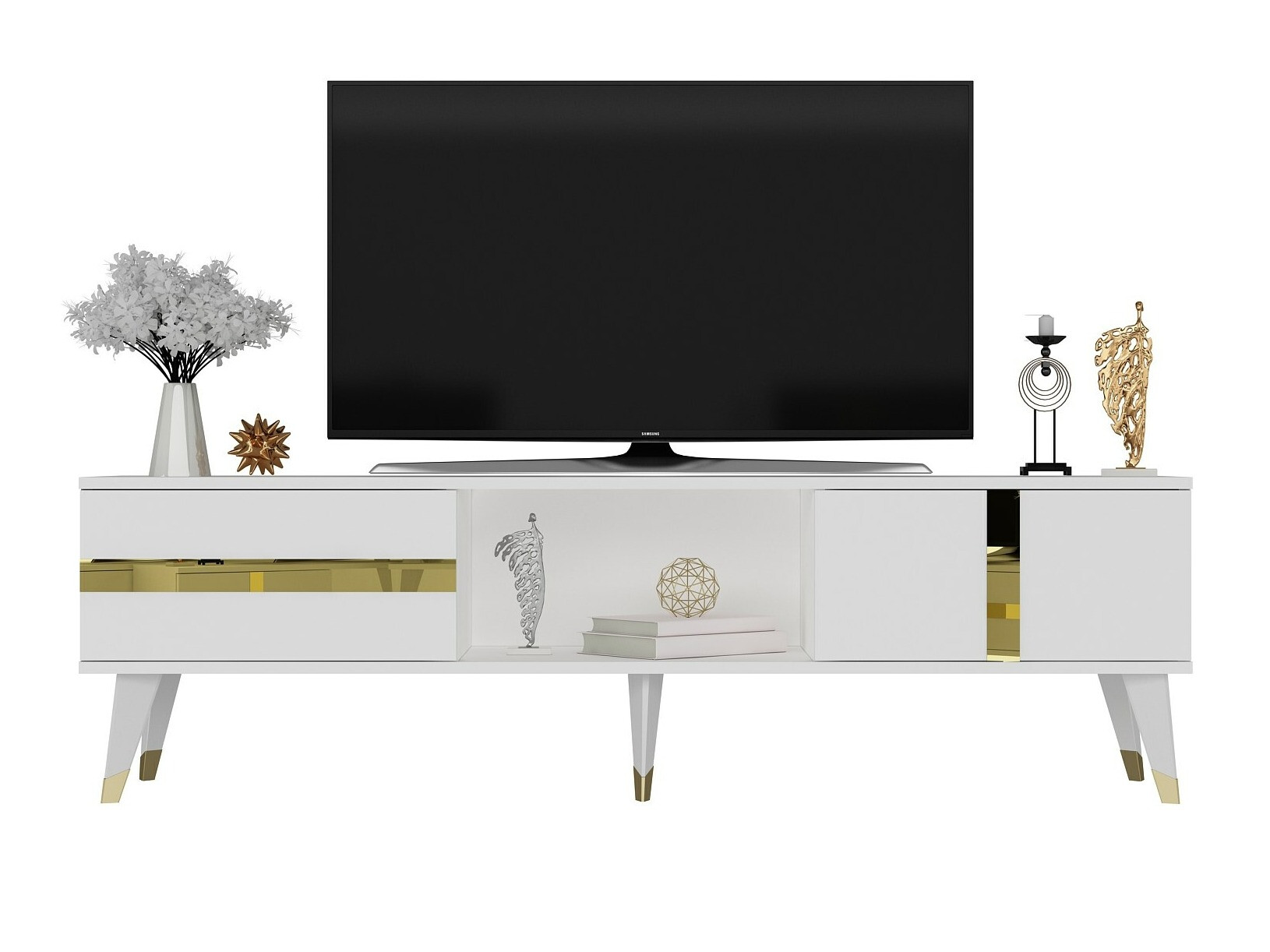 TV komoda Kailua 1871 (Belo + Zlatna)