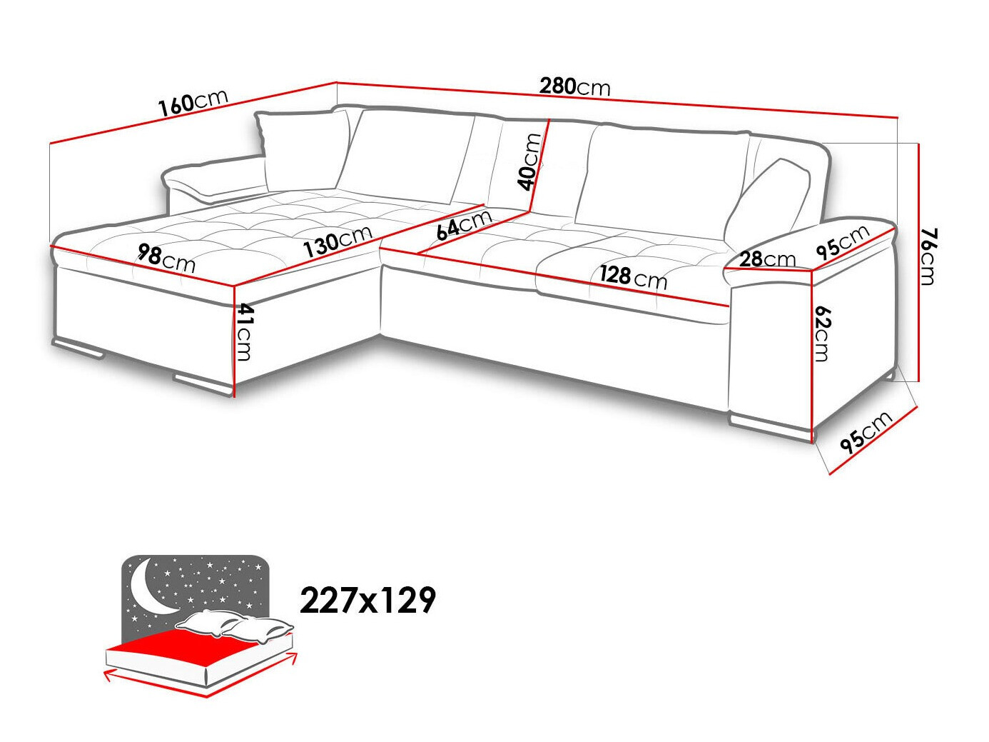 Ugaona sofa Comfivo 181 (Magni 206.07)