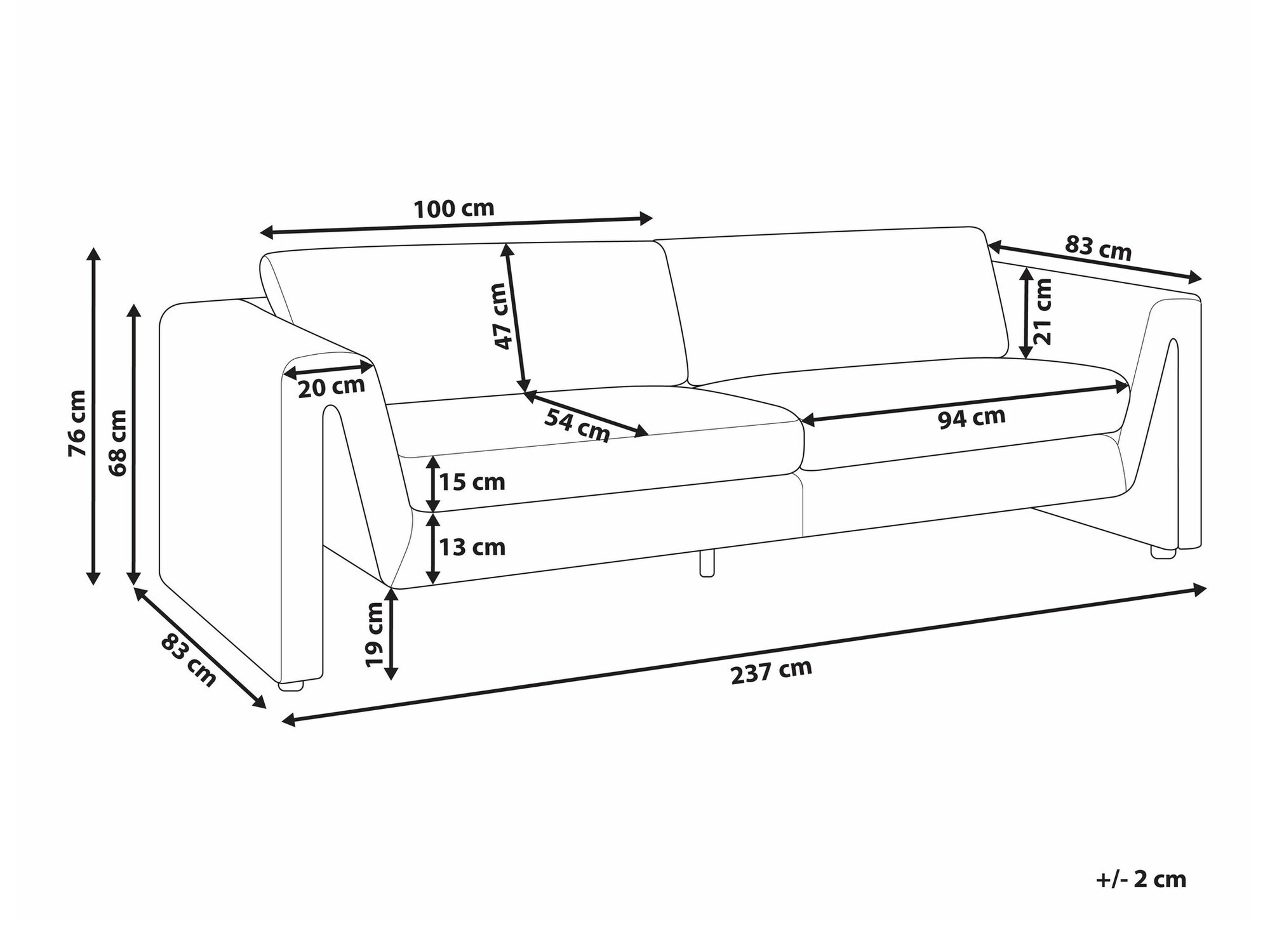 Sofa Berwyn 1726 (Sivo)