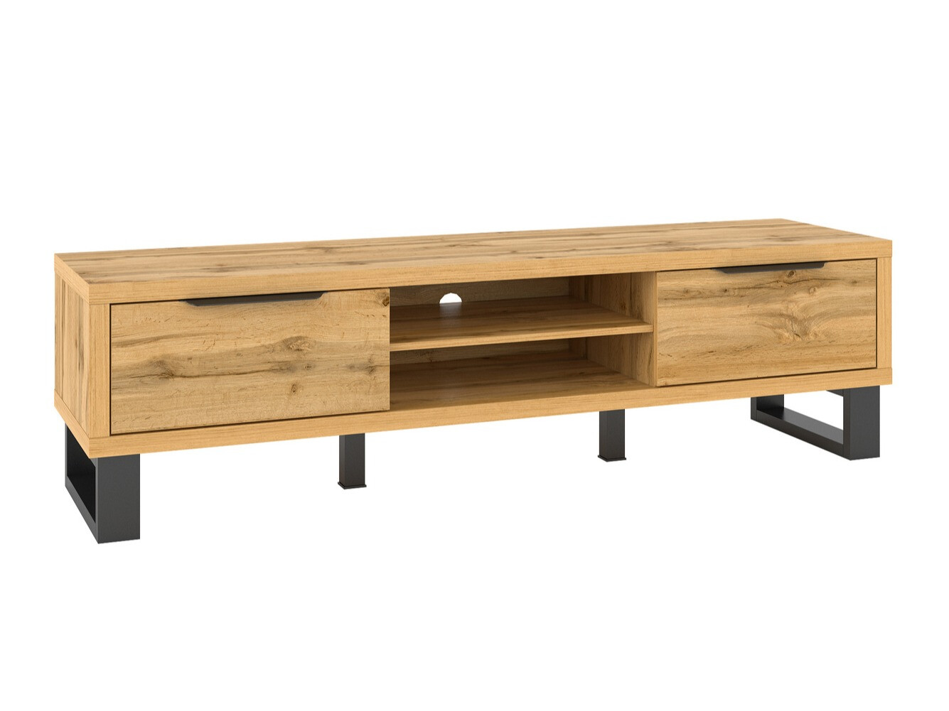 TV komoda Avicavu 101 (Hrast Votan + Crno)