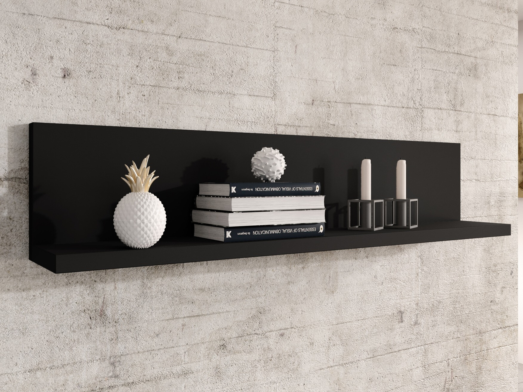 Zidna polica Lutiva 102 (Mat crna)