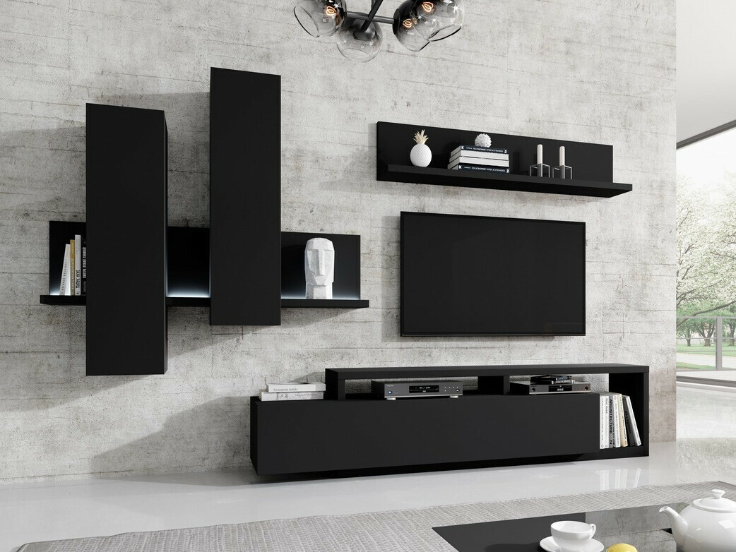 Zidna polica Lutiva 102 (Mat crna)