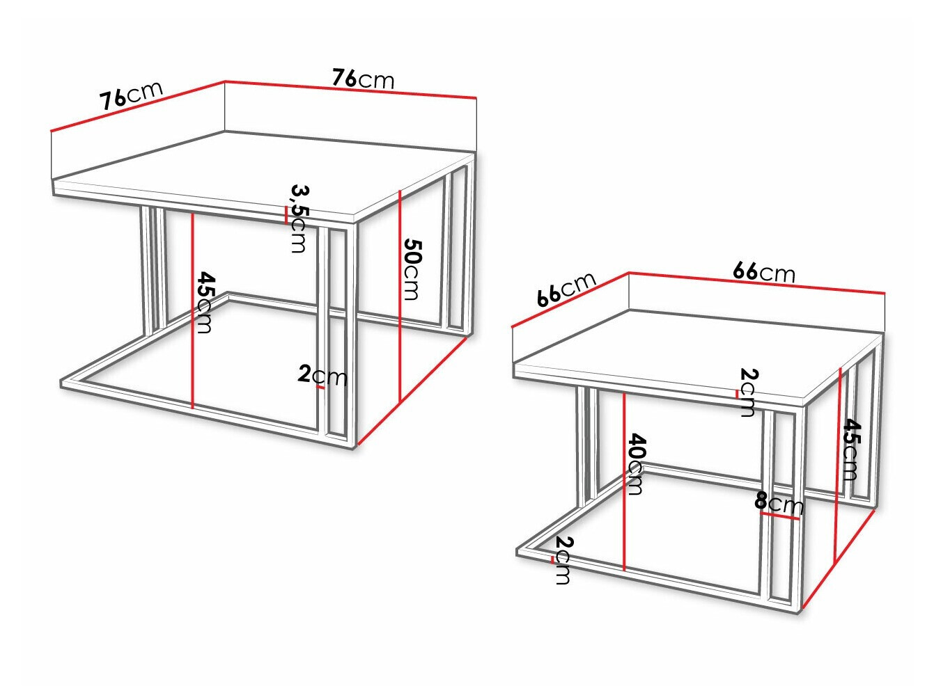 Set stočića za kafu Oswego 110 (Braon + Crno)