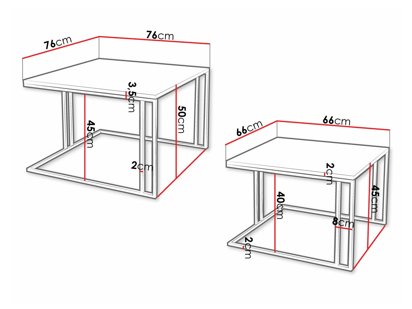 Set stočića za kafu Oswego 110 (Crno + Zlatan)