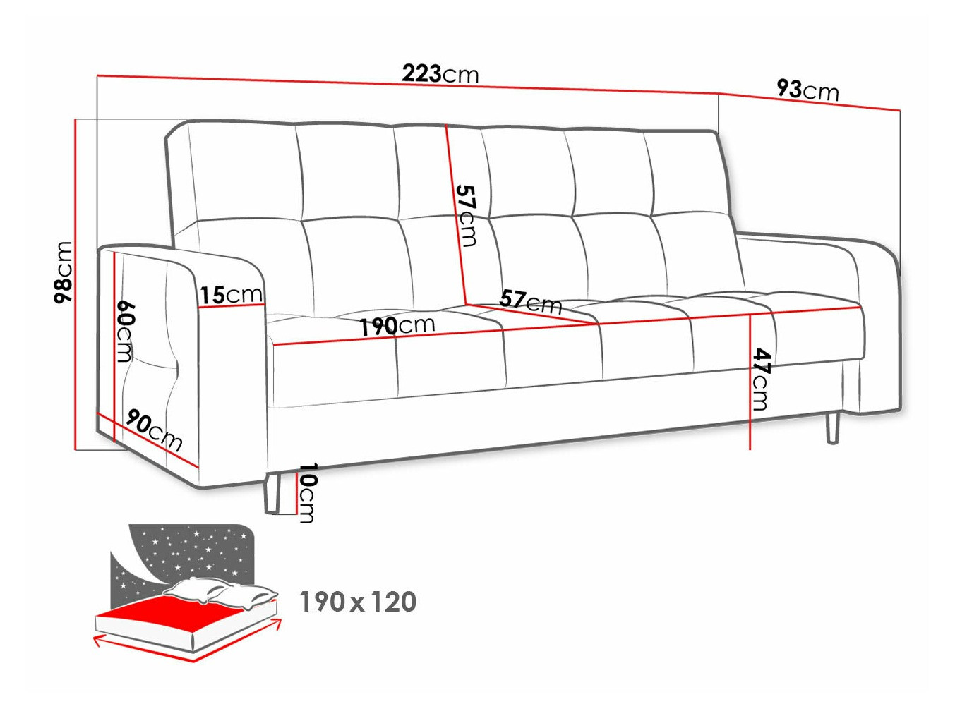 Sofa na razvlačenje Edinburg 106 (Kronos 06)