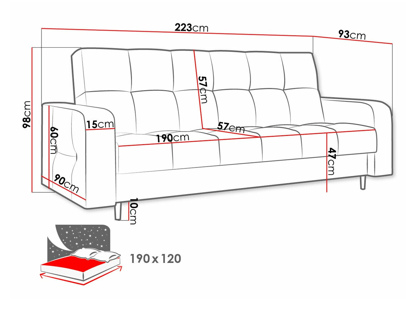 Sofa na razvlačenje Edinburg 106 (Kronos 22)