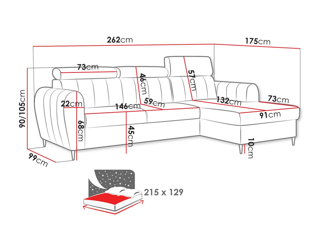 Ugaona sofa Temple 126 (Kronos 09)