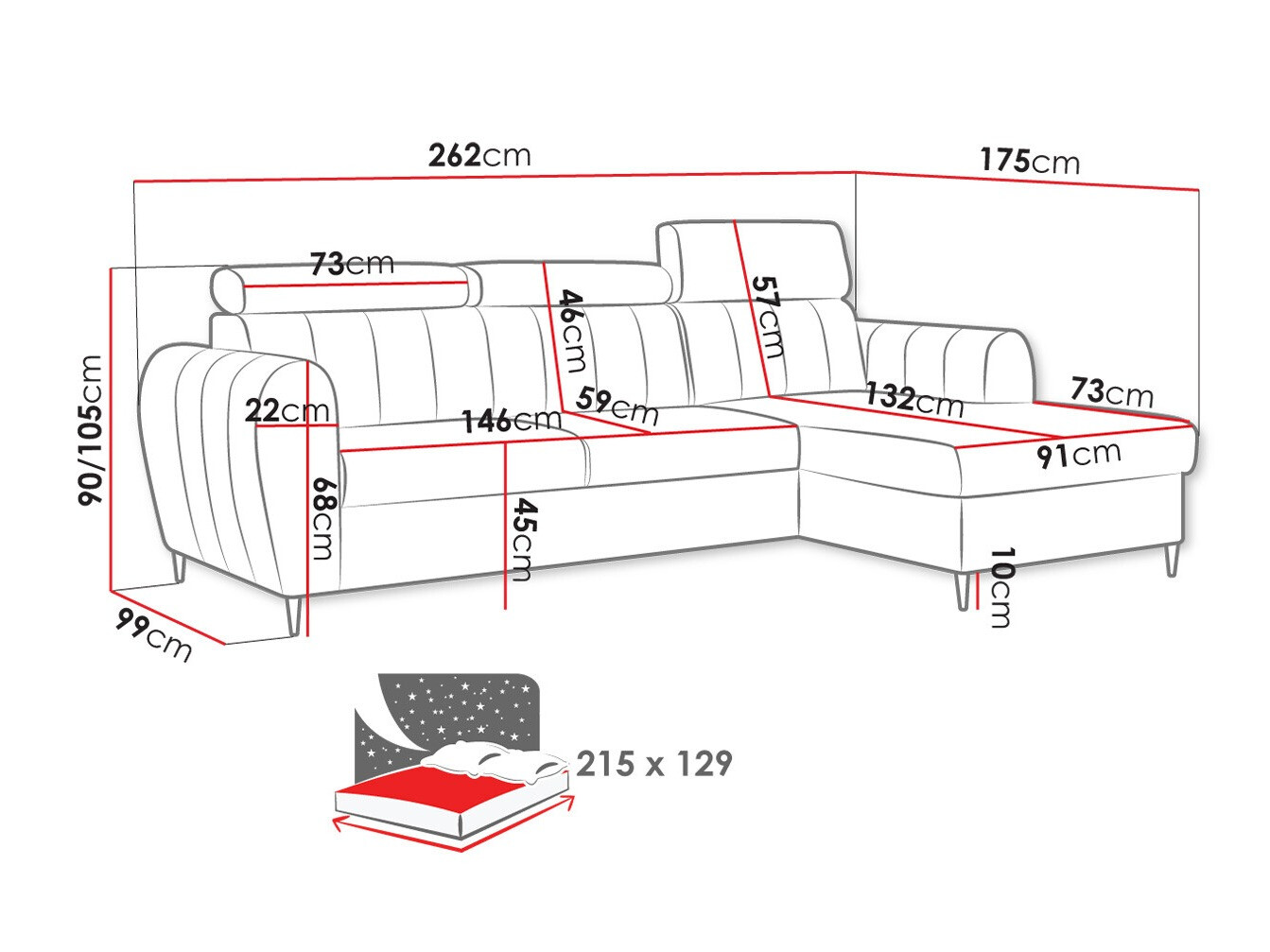 Ugaona sofa Temple 126 (Kronos 19)