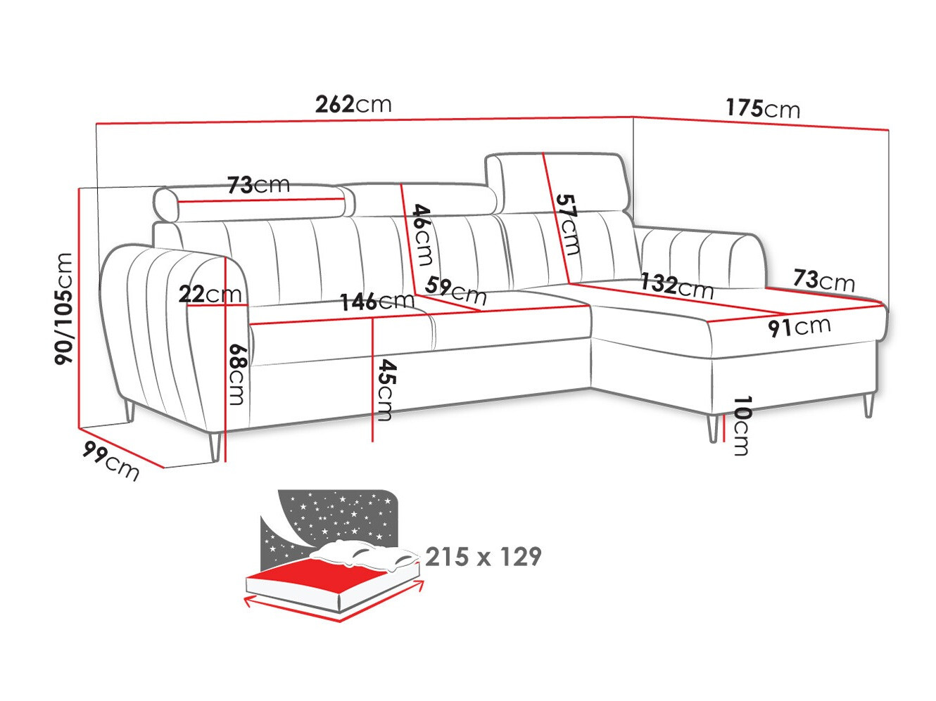 Ugaona sofa Temple 126 (Kronos 22)