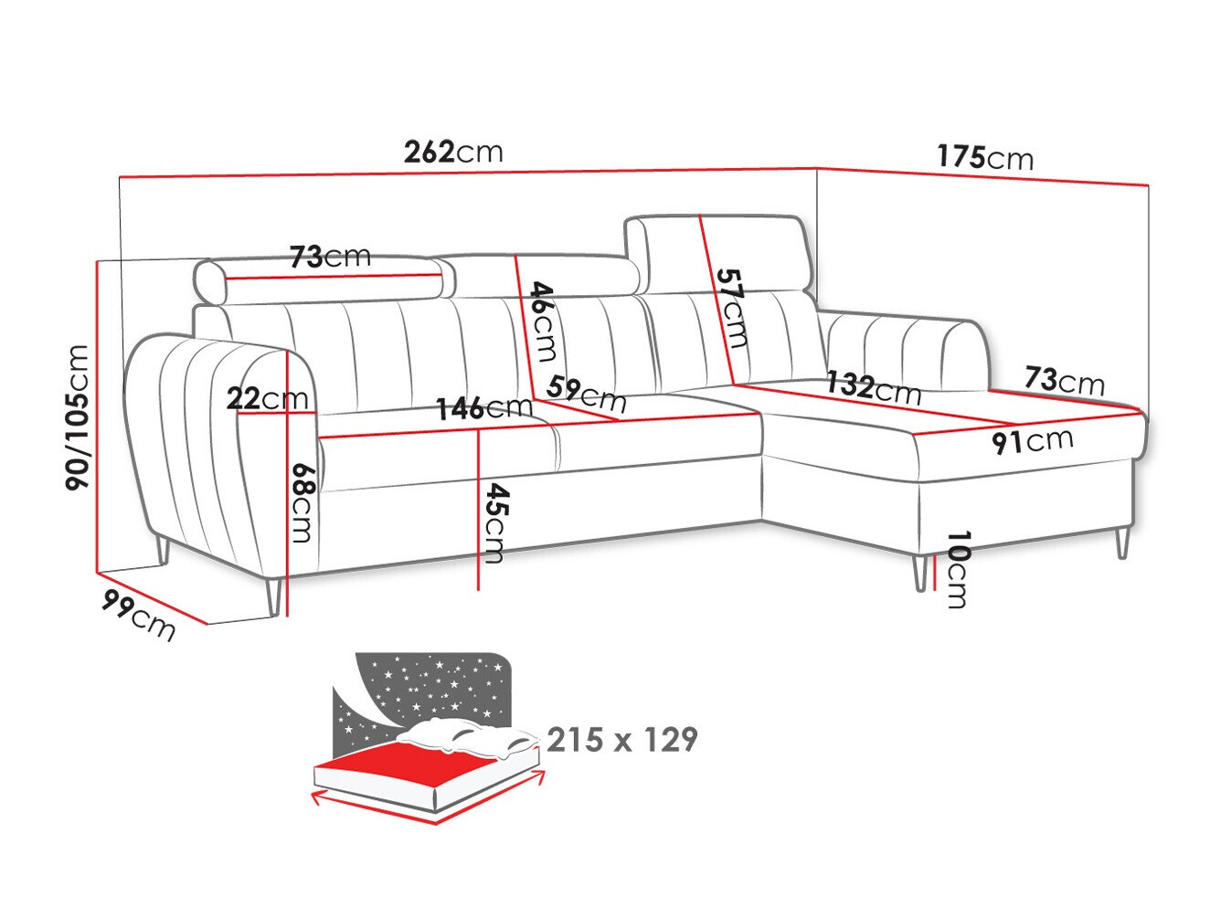 Ugaona sofa Temple 126 (Kronos 22)