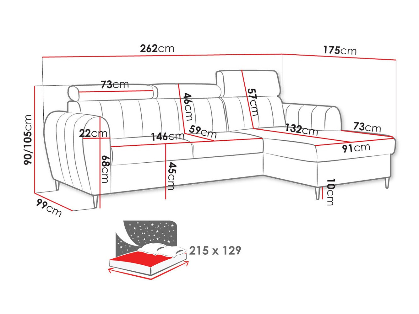 Ugaona sofa Temple 126 (Kronos 29)