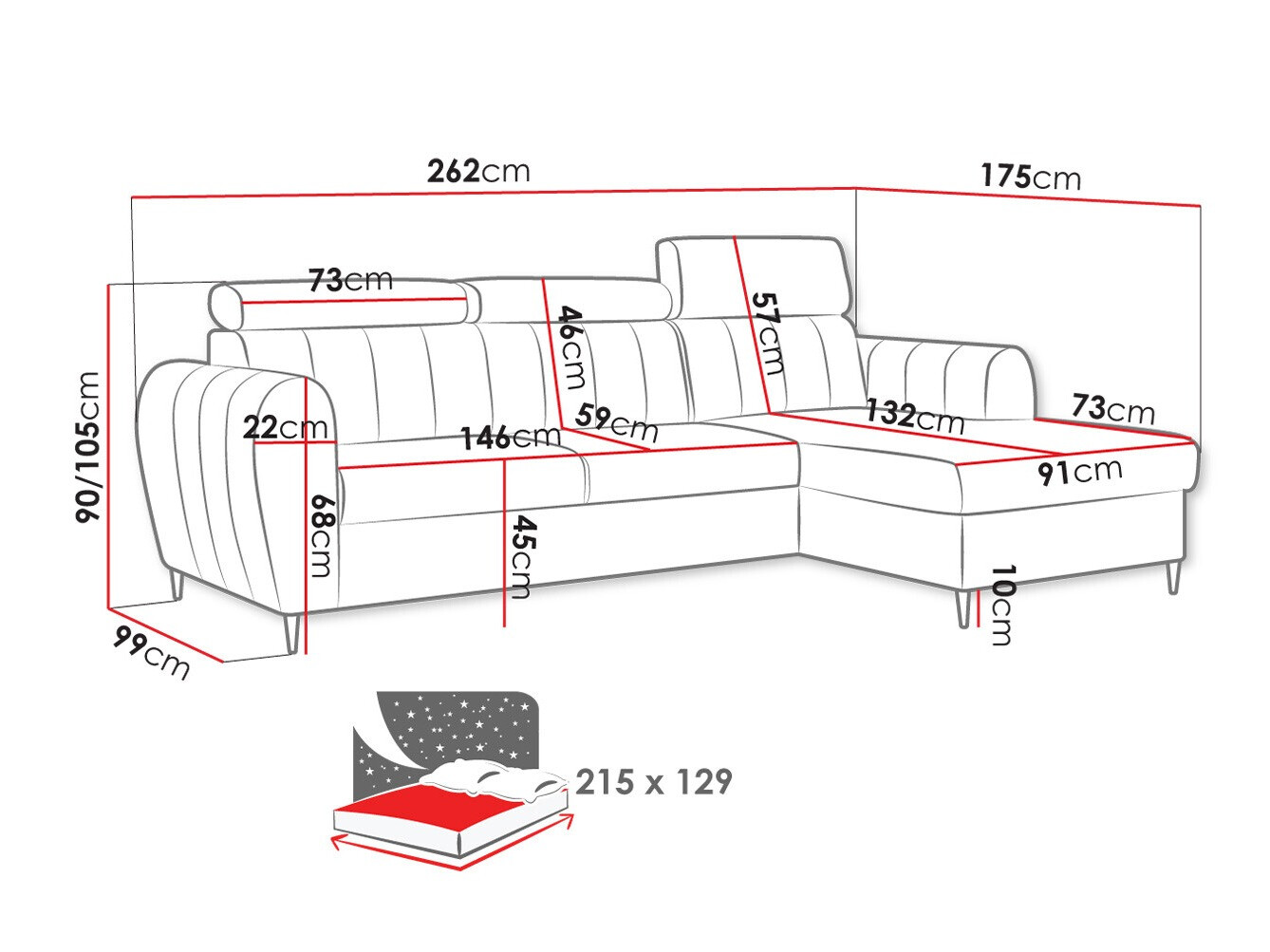 Ugaona sofa Temple 126 (Paros 2)