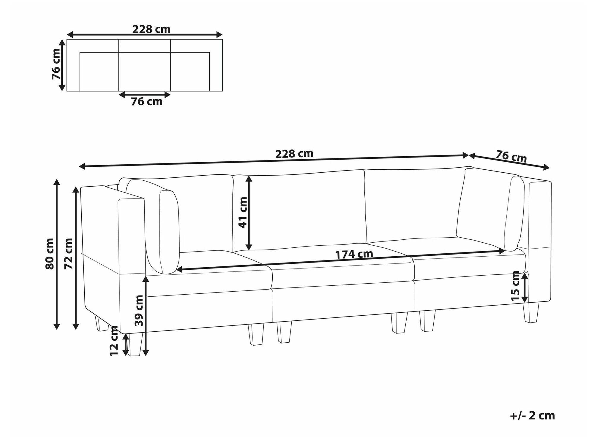 Modularna sofa Elbmeli 100 (Bež)