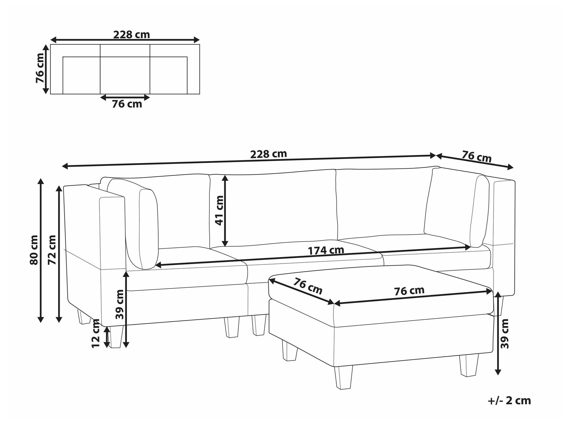 Modularna sofa Elbmeli 100 (Bež)