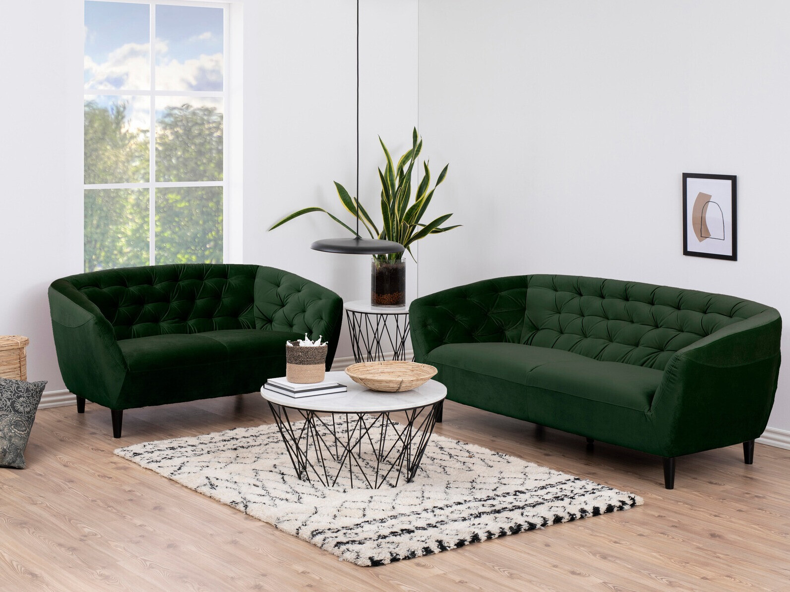 Česterfild sofa Norsica 232 (Tamno zelena)