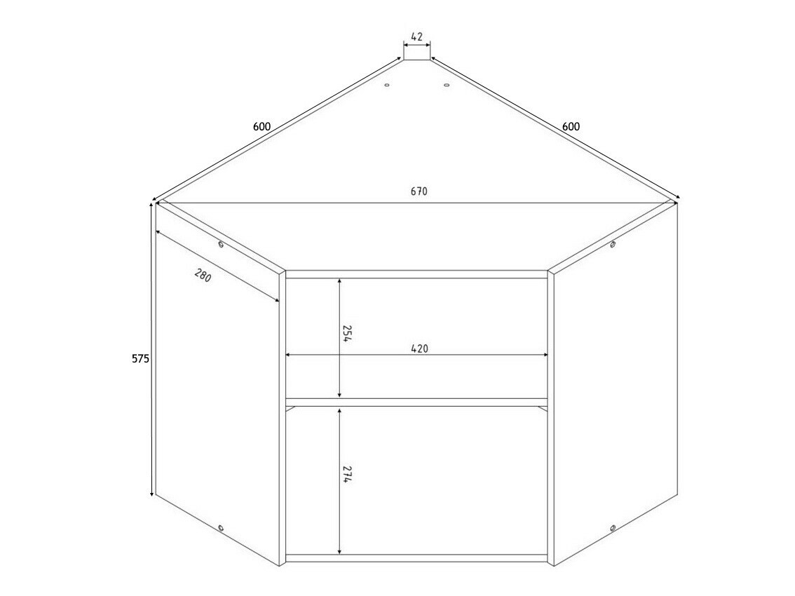 Modularni zidni ugaoni ormar Eli 106