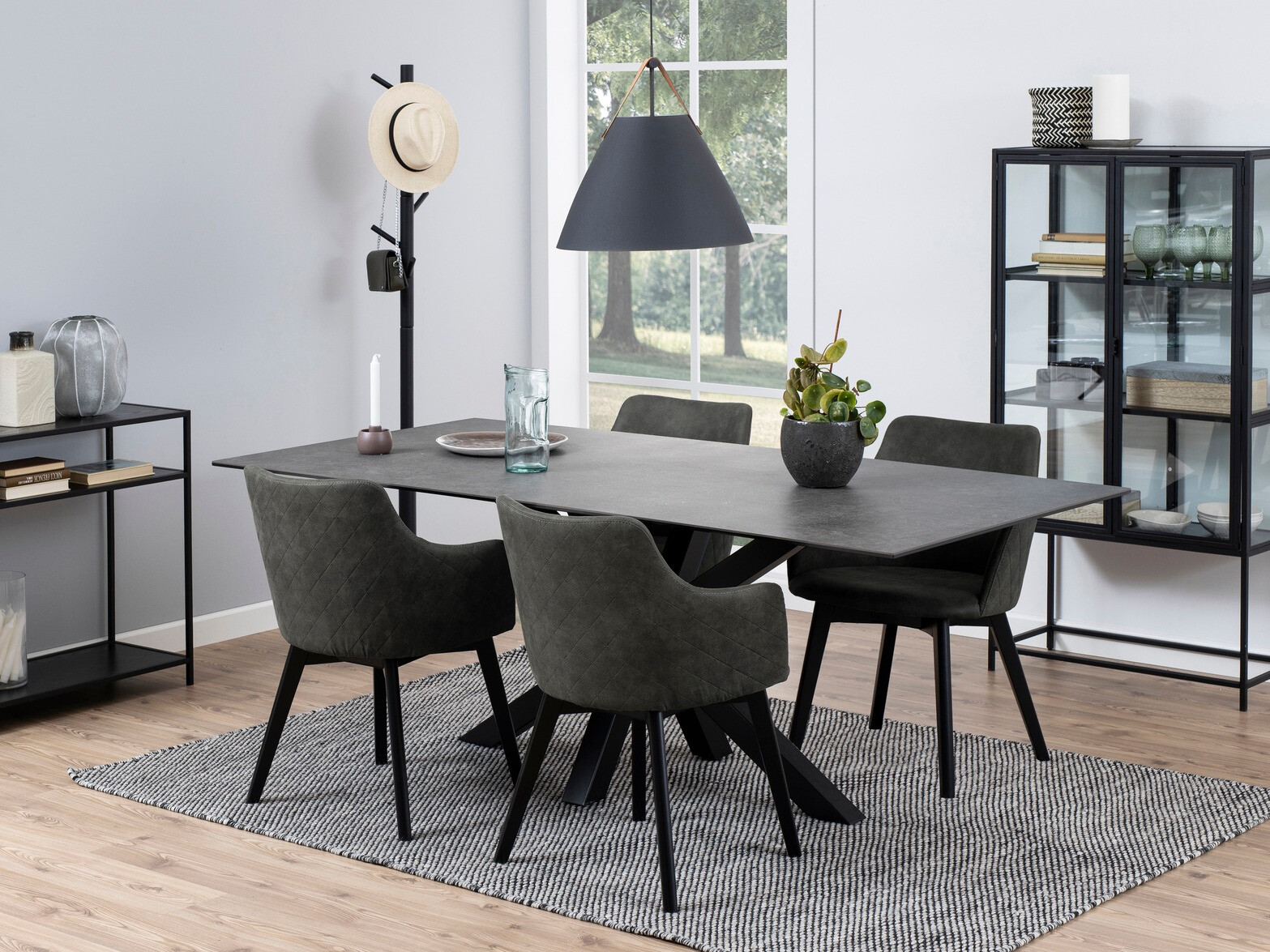 Trpezarijski set Norsica 559 (Antracit + Crno)