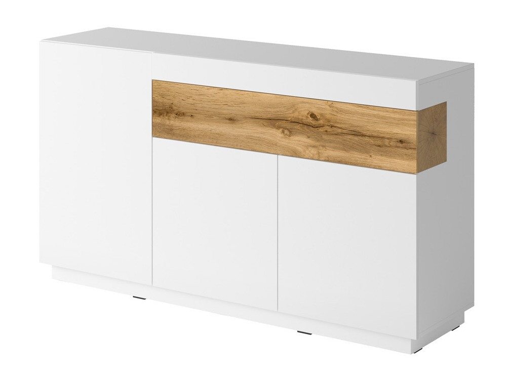 Komoda Livlore 105 (Belo + Sjajno belo + Hrast Votan)