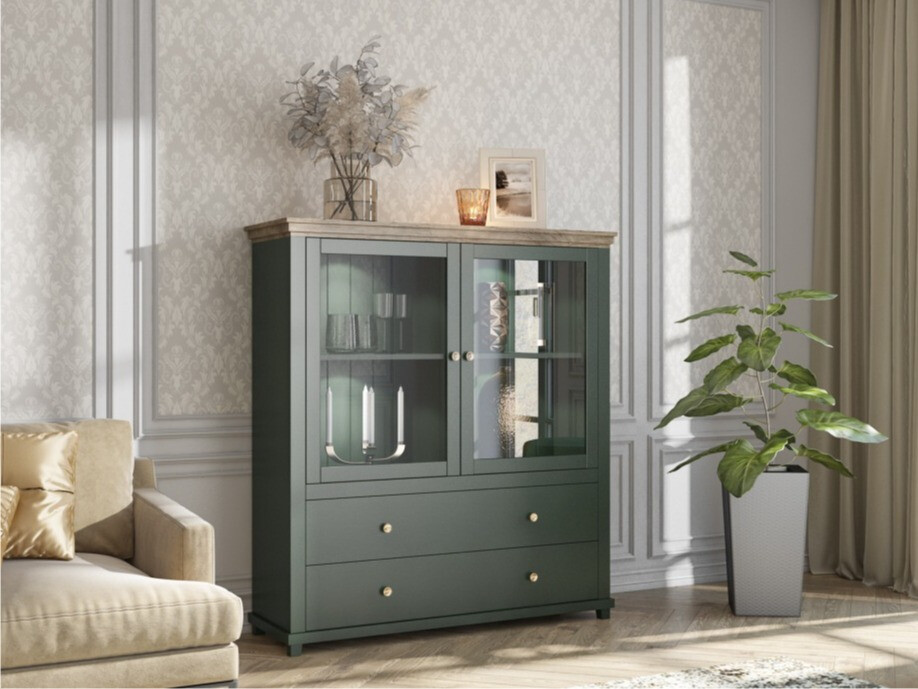 Komoda Tolnue 105 (Tamno zelena + Храст лефкас)