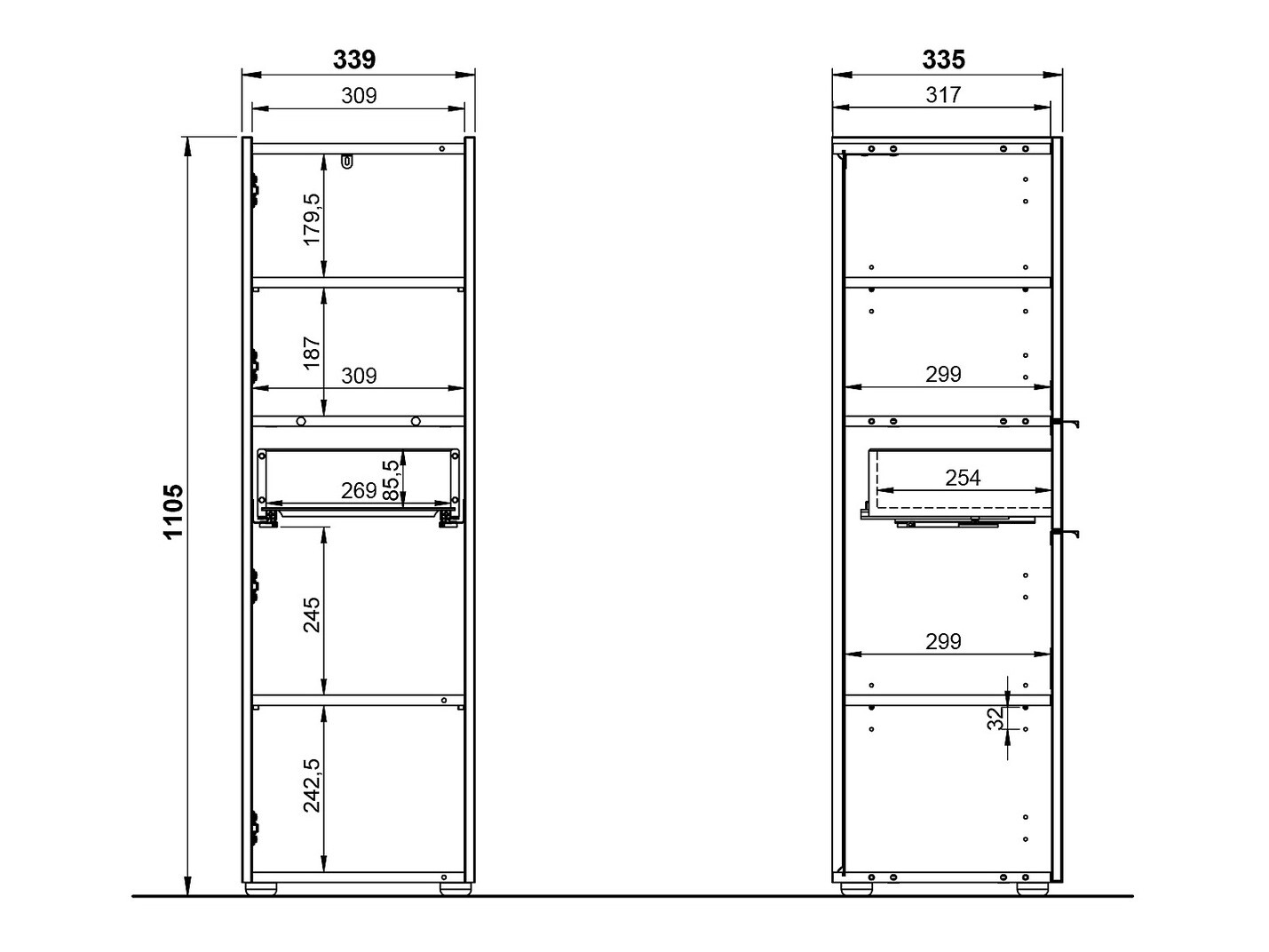 Ormarić za kupatilo Ventei 101 (Graphite + Navarra hrast)